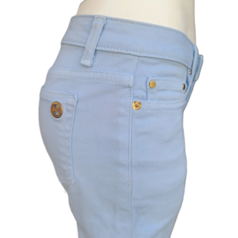 Michael Kors Izzy Cropped Skinny Jeans In a Sky Blue Hue Size 0P